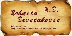 Mahailo Devetaković vizit kartica